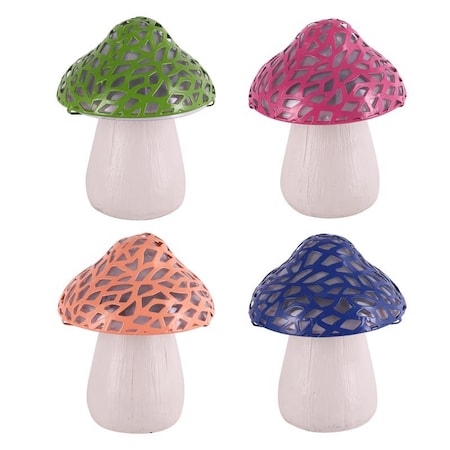 Luminous Garden Luminous Garden Metal/Resin Assorted 6 in. Mushroom Statue, PK12 ZAC2SP20106B
